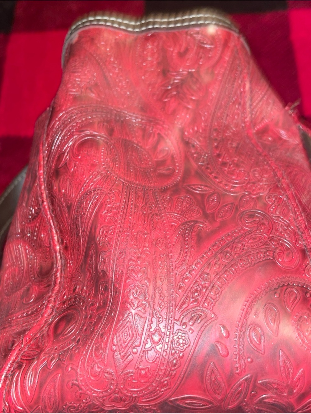 Relic Red Embossed Paisley Satchel - Picture 4 of 10
